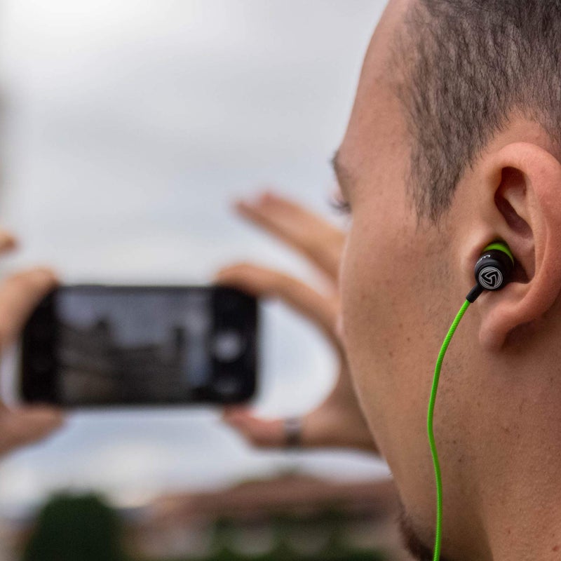 LUDOS Clamor Wired Earbuds in-Ear Headphones, 5 Years Warranty, Earphones with Microphone, Noise Isolating Ear Buds, Memory Foam for iPhone, Samsung, School Students, Kids, Women, Small Ears - Green - Image 3